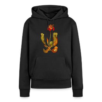 Plante carnivore Karnivore Grunge Vintage - Sweat à capuche Premium bio Femme - noir - Devant - Julia (174cm)