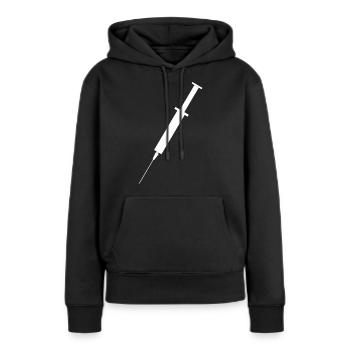 Seringue - Sweat à capuche Premium bio Femme - noir - Devant - Julia (174cm)