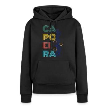 Capoeira - Sweat à capuche Premium bio Femme - noir - Devant - Julia (174cm)