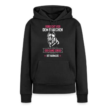 Cane Corso - Frauen Premium Bio Hoodie - Schwarz - Vorne - Julia (174cm)