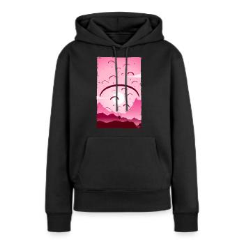 Paragliding Art Pink - Frauen Premium Bio Hoodie - Schwarz - Vorne - Julia (174cm)