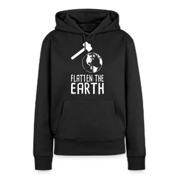 Flatten The Earth - Frauen Premium Bio Hoodie - Schwarz - Vorne - Julia (174cm)