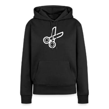 Schere zum Schneiden - Frauen Premium Bio Hoodie - Schwarz - Vorne - Julia (174cm)
