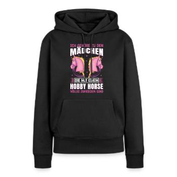 Hobby Horse Pferd Reiterin - Frauen Premium Bio Hoodie - Schwarz - Vorne - Julia (174cm)