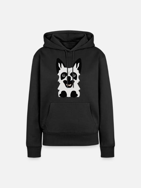Kleiner niedlicher Baby Hund - Frauen Premium Bio Hoodie - Schwarz