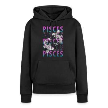 Horoscope du zodiaque Constellation du zodiaque - Sweat à capuche Premium bio Femme - noir - Devant - Julia (174cm)