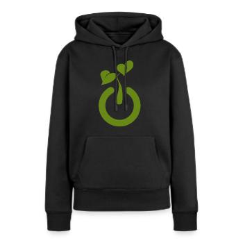 Relax in the garden, simply switch off plants - Women’s Premium Organic Hoodie - black - Front - Julia (174cm)