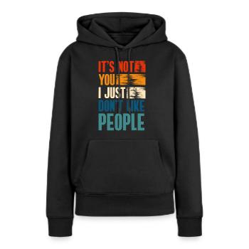 Sarcasme Foule Misanthropie Rejet - Sweat à capuche Premium bio Femme - noir - Devant - Julia (174cm)