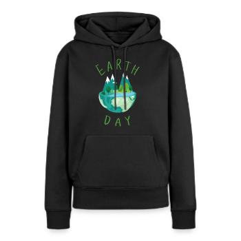 Earth Day Klimawandel - Frauen Premium Bio Hoodie - Schwarz - Vorne - Julia (174cm)