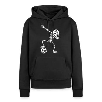 Fußballer Dabbing Skelett Jungen Fußballspieler - Frauen Premium Bio Hoodie - Schwarz - Vorne - Julia (174cm)