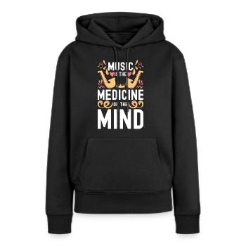Musik Techno Lieder - Frauen Premium Bio Hoodie - Schwarz - Vorne - Julia (174cm)