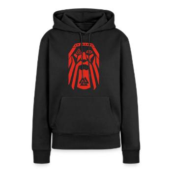 Wikingerkrieger (rot) - Frauen Premium Bio Hoodie - Schwarz - Vorne - Julia (174cm)