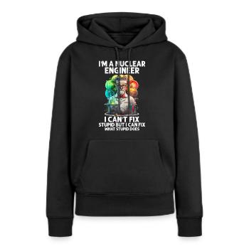 Nuklearingenieur für Kernkraftwerk und Kernenergie - Frauen Premium Bio Hoodie - Schwarz - Vorne - Julia (174cm)