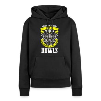 Wolf Rudel Nordisch - Frauen Premium Bio Hoodie - Schwarz - Vorne - Julia (174cm)