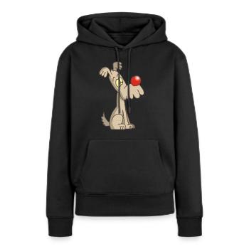 Lustiger und niedlicher Hund - Frauen Premium Bio Hoodie - Schwarz - Vorne - Julia (174cm)
