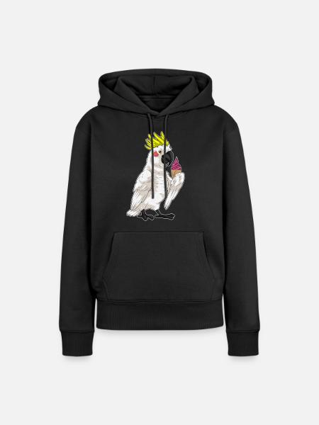 Papagei Waffeleis - Frauen Premium Bio Hoodie - Schwarz