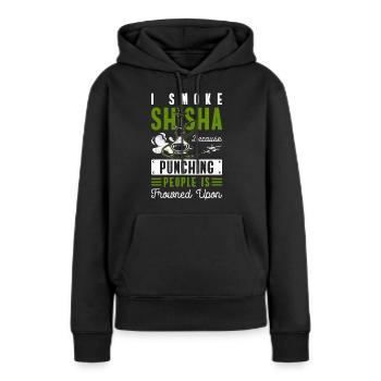 Fumée de narguilé Fumer turc - Sweat à capuche Premium bio Femme - noir - Devant - Julia (174cm)