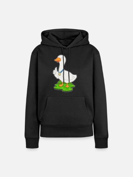 Ente Medaille - Frauen Premium Bio Hoodie - Schwarz
