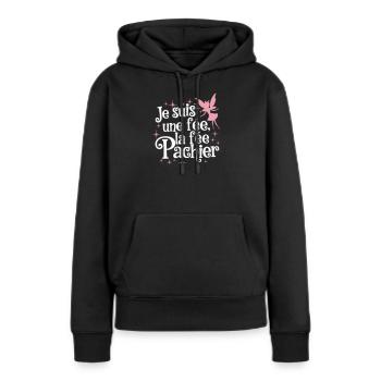 Je Suis Une Fee La Fee Pachier - Sweat à capuche Premium bio Femme - noir - Devant - Julia (174cm)