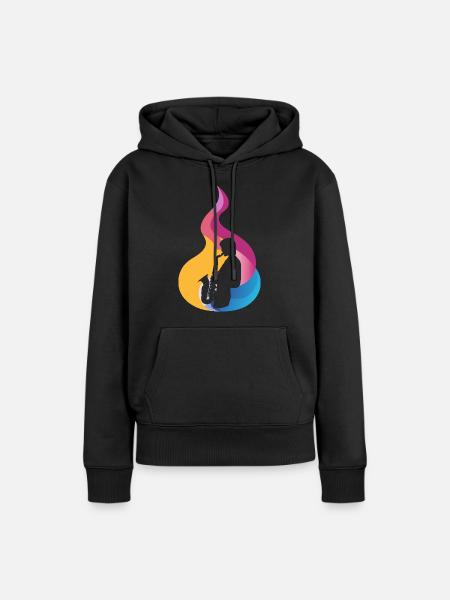 Saxophon Blaskapelle - Frauen Premium Bio Hoodie - Schwarz