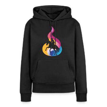 Cavalier de dressage - Sweat à capuche Premium bio Femme - noir - Devant - Julia (174cm)
