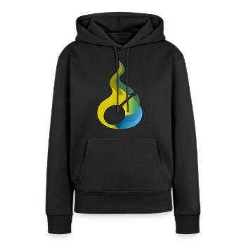 Countrymusic Ukulele Gitarre - Frauen Premium Bio Hoodie - Schwarz - Vorne - Julia (174cm)