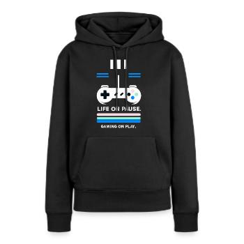 Gaming on Play - Frauen Premium Bio Hoodie - Schwarz - Vorne - Julia (174cm)