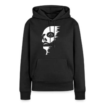 Visage fantomatique - Sweat à capuche Premium bio Femme - noir - Devant - Julia (174cm)