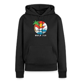 Fidji - Sweat à capuche Premium bio Femme - noir - Devant - Julia (174cm)