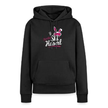 Après-ski Haserl Tenue Femme Party Hut Slope - Sweat à capuche Premium bio Femme - noir - Devant - Julia (174cm)
