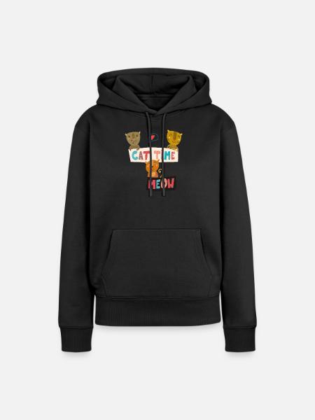Katzen Freunde - Frauen Premium Bio Hoodie - Schwarz