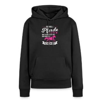 Chevaux cadeaux Fille Cheval Amatrice de chevaux - Sweat à capuche Premium bio Femme - noir - Devant - Julia (174cm)