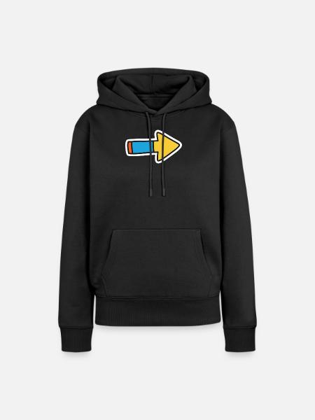 Comic Pfeil Richtung Rechts - Frauen Premium Bio Hoodie - Schwarz
