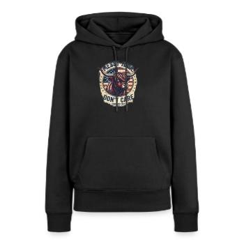 Messy Hair Highland Cow Americana - Frauen Premium Bio Hoodie - Schwarz - Vorne - Julia (174cm)