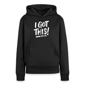 Ich habe diesen kühnen Pinsel bekommen - Frauen Premium Bio Hoodie - Schwarz - Vorne - Julia (174cm)