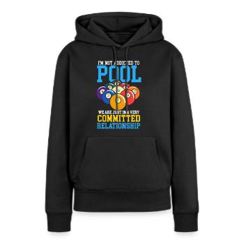 Joueur de billard Cue Sports Billard - Sweat à capuche Premium bio Femme - noir - Devant - Julia (174cm)