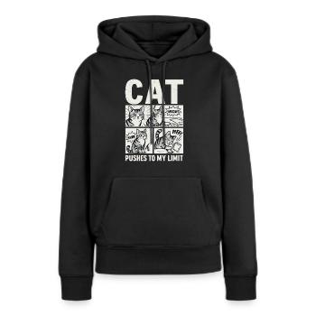Sarcastic cat in comic style - Women’s Premium Organic Hoodie - black - Front - Julia (174cm)