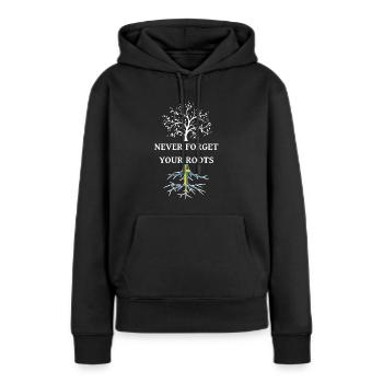 Swedish Roots racines suédoises - Sweat à capuche Premium bio Femme - noir - Devant - Julia (174cm)