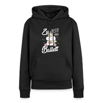 Zu fett fürs Ballett Pummeliges dickes Einhorn - Frauen Premium Bio Hoodie - Schwarz - Vorne - Julia (174cm)