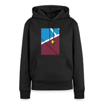 Minimalistisches Tennis Spielfeld Sport - Frauen Premium Bio Hoodie - Schwarz - Vorne - Julia (174cm)