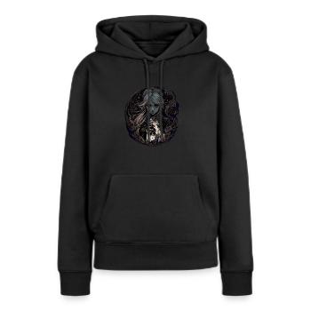 Sombre Belle Sorcière / Wicca - Sweat à capuche Premium bio Femme - noir - Devant - Julia (174cm)