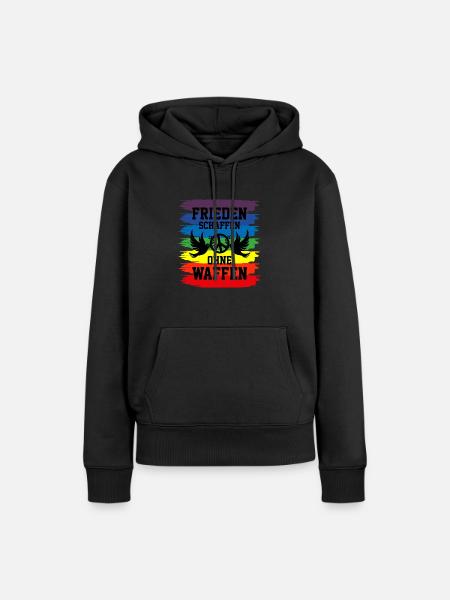 Frieden schaffen - Frauen Premium Bio Hoodie - Schwarz