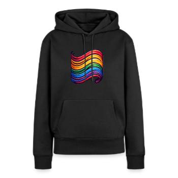 Flagge der Vielfalt - Frauen Premium Bio Hoodie - Schwarz - Vorne - Julia (174cm)