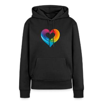 Liebe für LGBTQIA+ Community - Frauen Premium Bio Hoodie - Schwarz - Vorne - Julia (174cm)