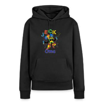 Jecke Oma im Karneval - Frauen Premium Bio Hoodie - Schwarz - Vorne - Julia (174cm)