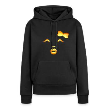 Kürbis Kuss Mund Kerzenschein - DIGITAL - Frauen Premium Bio Hoodie - Schwarz - Vorne - Julia (174cm)
