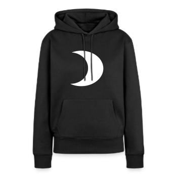 halbmond - Frauen Premium Bio Hoodie - Schwarz - Vorne - Julia (174cm)