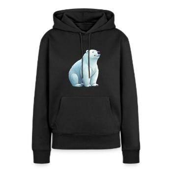 Niedlicher Eisbär für Kinder für Kinder - Frauen Premium Bio Hoodie - Schwarz - Vorne - Julia (174cm)