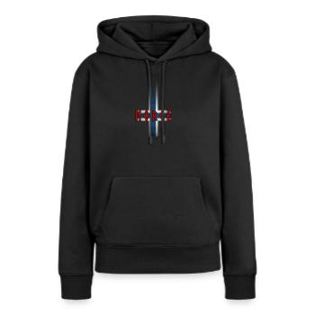Norge, Norway, Norway (Croix inversée) - Sweat à capuche Premium bio Femme - noir - Devant - Julia (174cm)