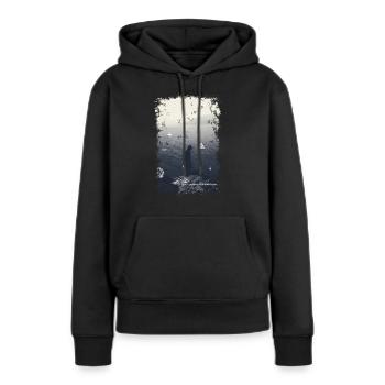 Océan - Sweat à capuche Premium bio Femme - noir - Devant - Julia (174cm)